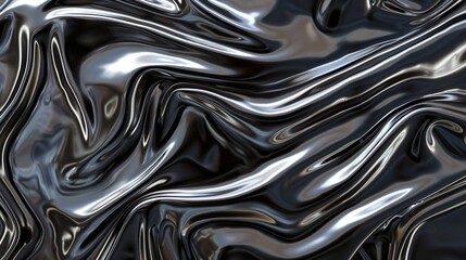 Abstract dark silver foil texture, liquid Metallic background