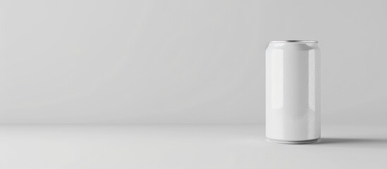 A blank white can isolated on a white background.