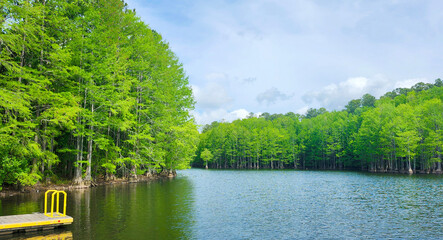 Glenville Lake at Mazarick Park in Fayetteville, NC, USA