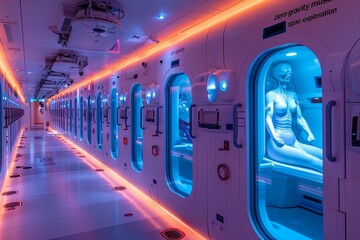 Obraz premium Zero Gravity Wonders: Space Exploration and Human Body Museum