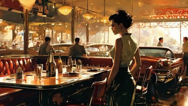 Mulher em restaurante