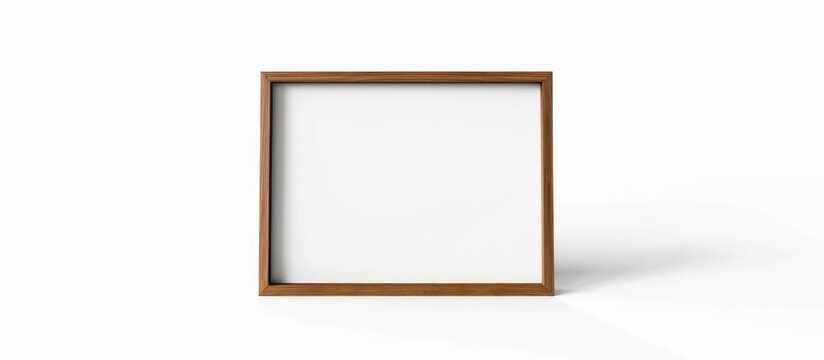 Wooden Frame Mockup on a White Background, Photo Frame Standing Alone
