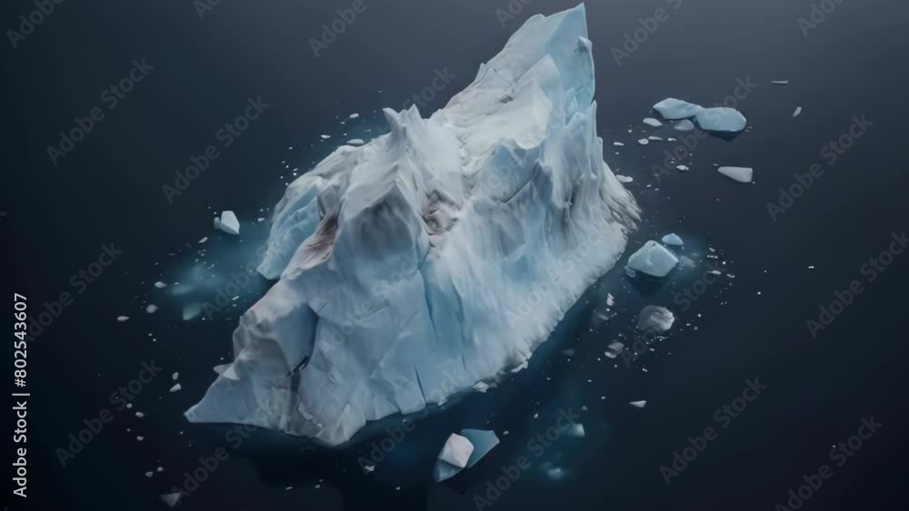 Poster a large ice block floating in the ocean