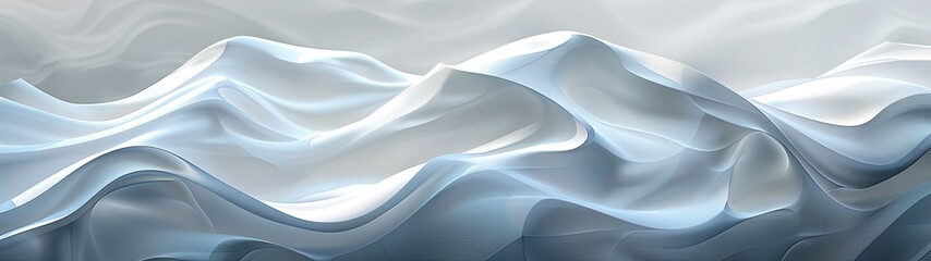 White silk or satin wavy abstract background with blank space for text.