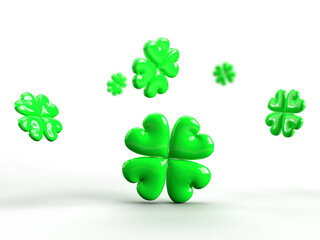 3d render 4 leaf clover