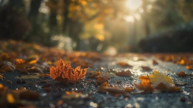 folhas de outono laranja 