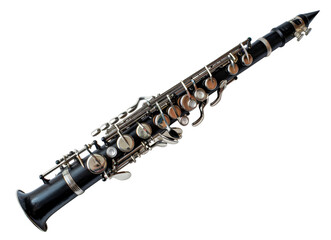 Black clarinet isolated on transparent background