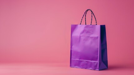 purple paper bag on a melon backgroundwn paper bag on a melon background - obrazy, fototapety, plakaty