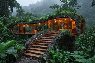 Organic Blooms: Nature's Embrace - A Lush Living Bridge