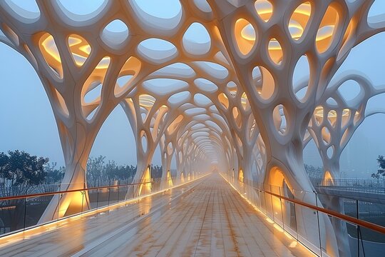 Nature-Inspired Parametric Bridge: Elementally Crafted Architecture Mirroring Bone and Leaf Veins