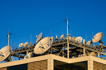 Television systems on the roof of the building. Information transmission system. Tracking system