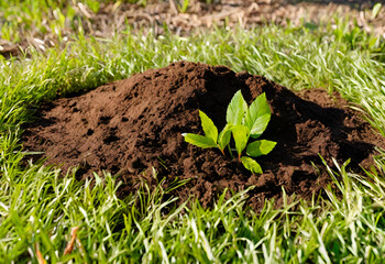 plant on top of mound of dirt, save the planet