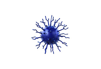 blue 3d virus, no background