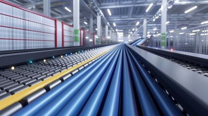Colorful D Rendered Conveyor Belt Revolutionizing Modern Industrial Production