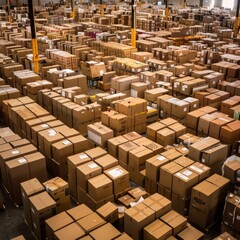 Tons of boxes in shipping facility