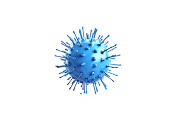 blue 3d virus, no background