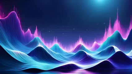 Gerafic background images in the form of waves and waves, which are beautiful and rise and fall in color, Generative AI