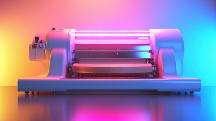 Colorful Lighting on a StateoftheArt Kneading Machine in a Bakery