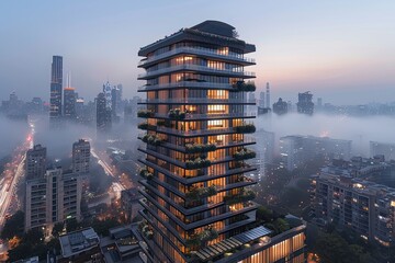 Green Living Heights: A Revolutionary Sustainable Residential Tower Embracing Vertical Gardens and Solar-Powered Balconies