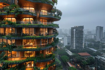 Tree-Like Skyscraper: Nature-Infused Haven Reaching for the Sky