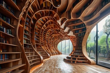 Spiral Bookcases and Hidden Reading Alcoves: A Whimsical Library Architecture