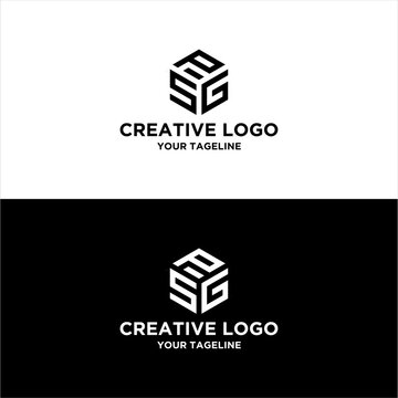 creative letter spg logo design vector