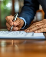 close-up of signing agreement