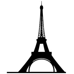 Silhouette of Eiffel Tower Paris, minimalist representation of famous landmark