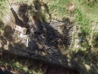 Ruined and abandoned cottage in  Cazadero, California, United States of America.