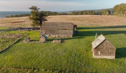 Historical abandoned ranch in Mendocino, California, United States of America. © Zenstratus