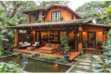 Obraz premium Innovative Fusion: Exploring Architectural Hybridity Through Modern Artistry
