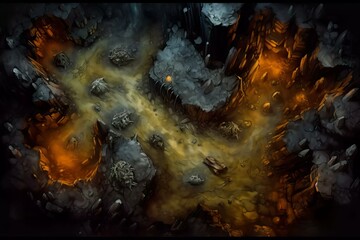 DnD Battlemap cavern, time, rift, mysterious, atmosphere