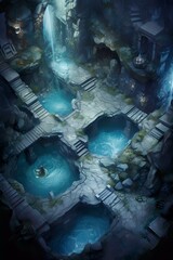 DnD Battlemap crystal, garden, underground, cavern, shimmering, crystals