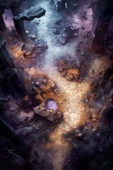 DnD Battlemap exploration, adventure, crystals, underground, wonderland, discovery