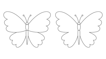 Pair of nice butterflies with wavy wings. Coloring page for children.