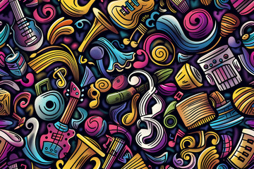 Naklejka premium Assorted Musical Instruments in a Group
