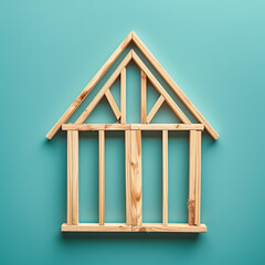 Framing Timber Houses Showcased on an Indigo Background