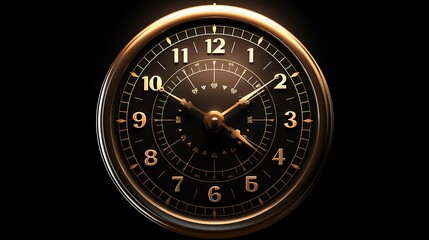 Fototapeta na wymiar clock isolated on black