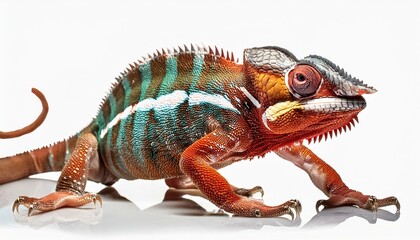 Fototapeta premium Chameleon, reptile, creature, animal, transparent background, Generative AI