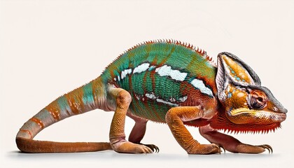 Obraz premium Chameleon, reptile, creature, animal, transparent background, Generative AI