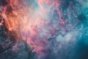 A shimmering, transparent mist rises slowly from a invisible surface, its delicate, swirling patterns and soft, ethereal glow creating a dreamy atmosphere.