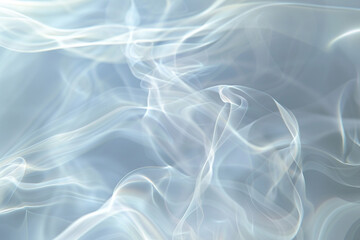 A shimmering, transparent mist rises slowly from a invisible surface, its delicate, swirling patterns and soft, ethereal glow creating a dreamy atmosphere.