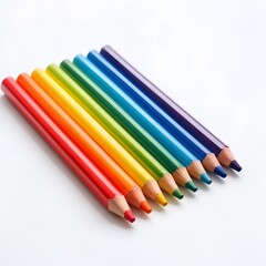 Fototapeta premium color pencils isolated on white background