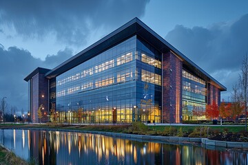 Obraz premium Renewable Foundations: A Sustainable Architecture School Design Showcase