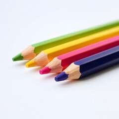 Fototapeta premium close-up color pencils on white background
