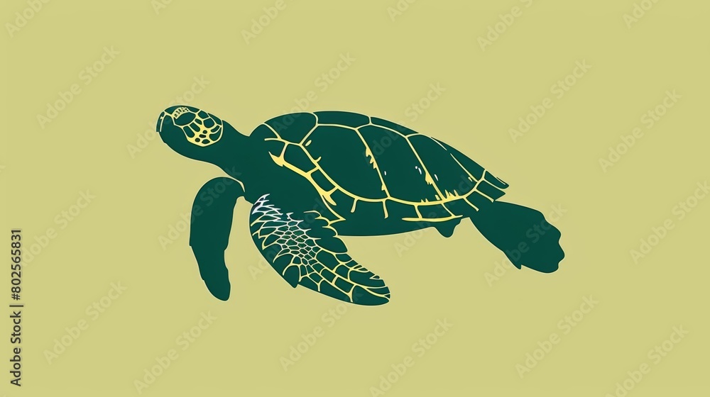 Poster a minimalistic design of a turtle with the quote we do not inherit the earth from our ancestors we b
