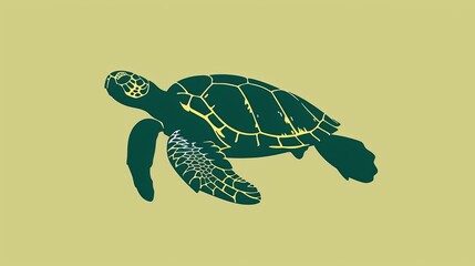 Fototapeta premium A minimalistic design of a turtle with the quote We do not inherit the Earth from our ancestors we borrow it from our children encouraging viewers to choose ecotourism for a sustainable.