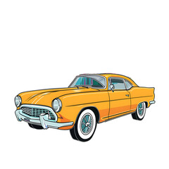 Fototapeta premium classic car illustration transparent background