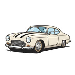 Fototapeta premium classic car illustration transparent background