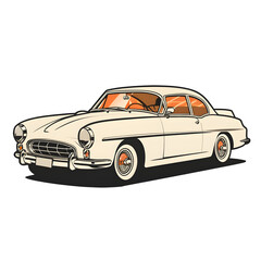 classic car illustration transparent background